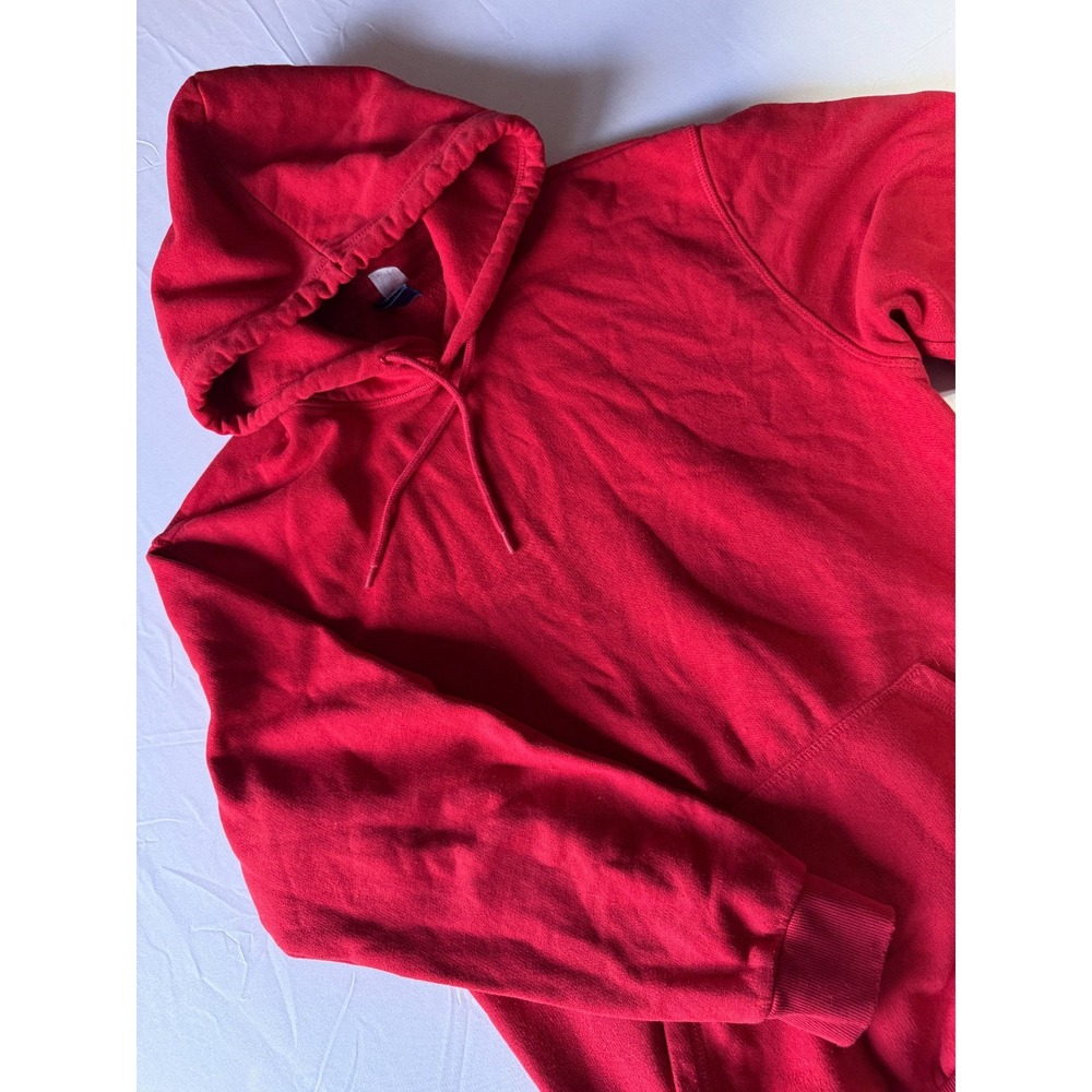 H&M Divided Red Pullover Hoodie Mens XS Solid Kangaroo Pocket Sweatshirt